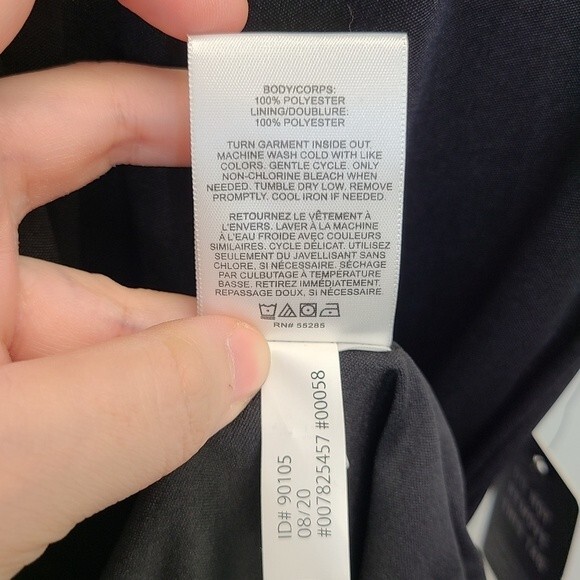 NWT EXPRESS Black Satin Cap Padded Shoulder Sleeve Ruched Dress XS - Picture 12 of 16